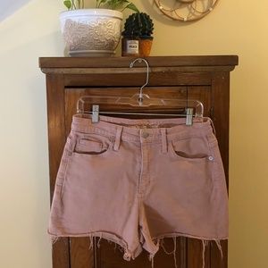Women's High-Rise Midi Jean Shorts (Pink Size 10)